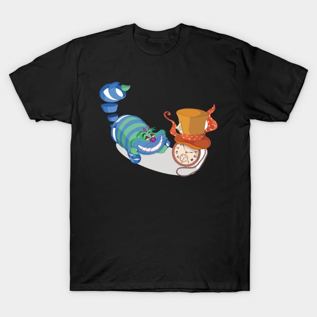 cheshire cat design elements funny cartoon sketch T-Shirt by erika design